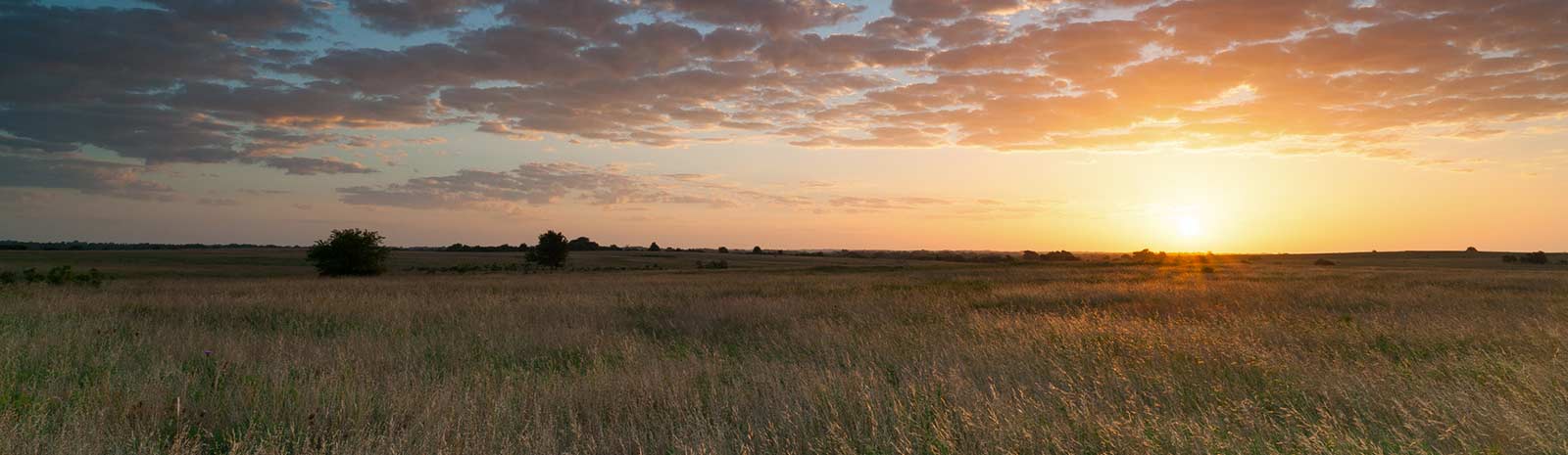 Sunrise over an Oklahoma landscape.