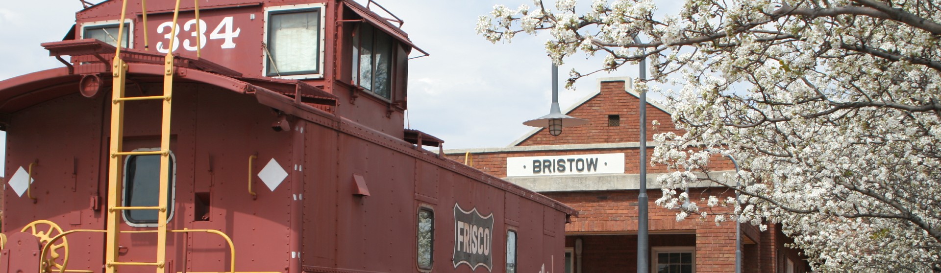 Old train depot in Bristow, OK.
